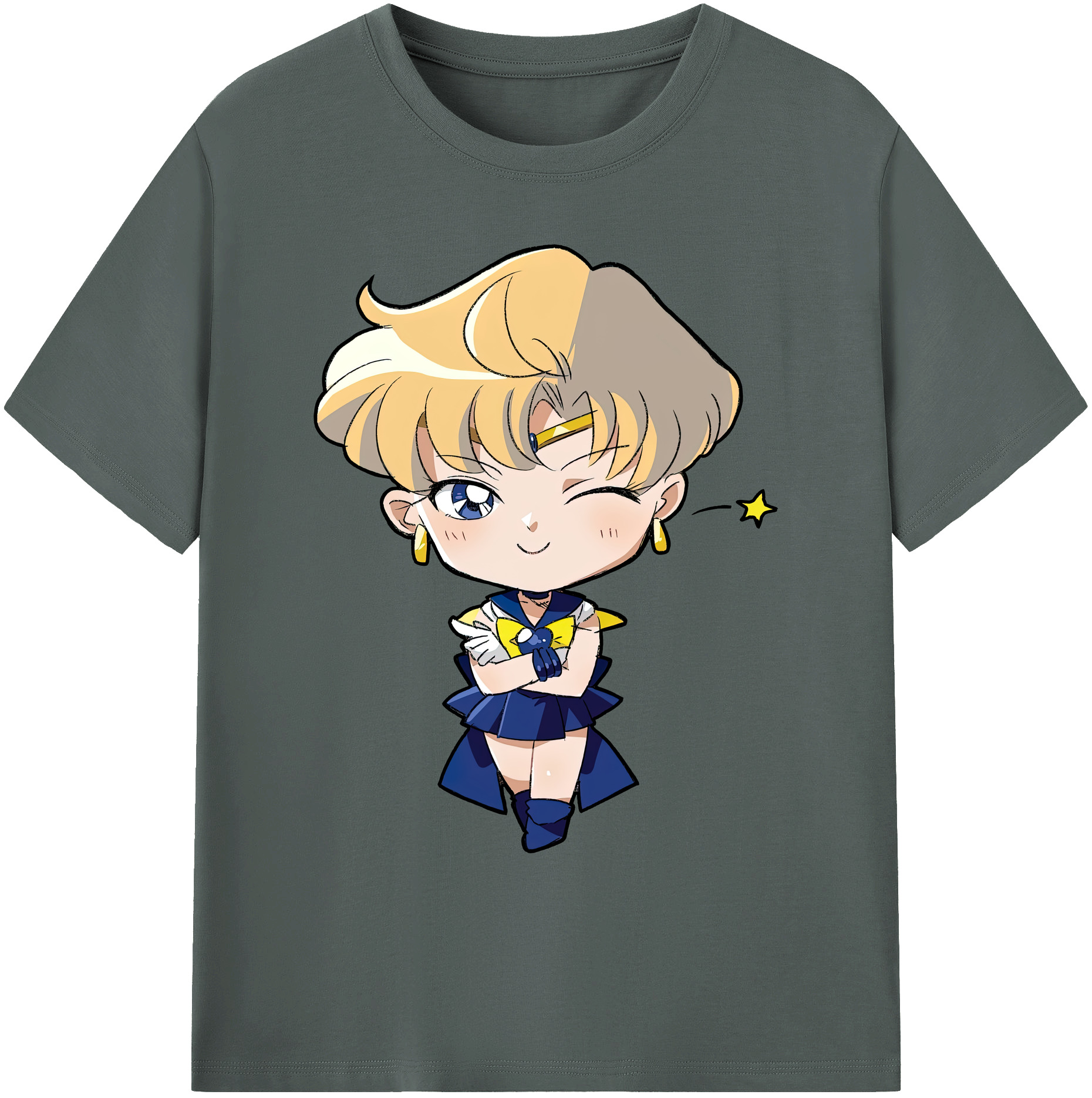 （画像用） 美少女戦士セーラームーン 天王はるか Sailor Moon Tenoh Haruka 綿100％ メンズ半袖Tシャツ｜肌触りやわらか＆通気性
